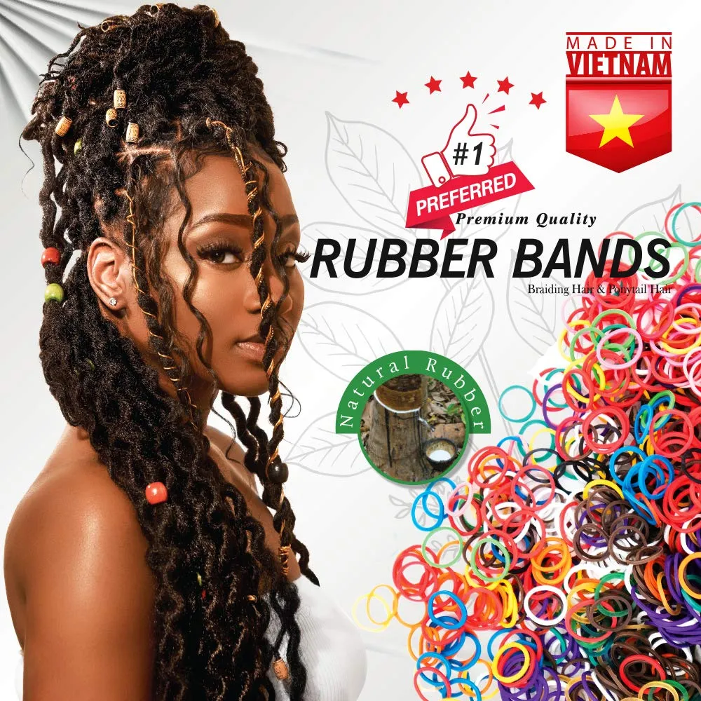1 LB Rubber Bands Hair Band Soft Elastic Hair Accessories Braid Mini Hair Ties Stretchy Hair Ties No Damage Rubber Bands for Hair Made in Vietnam (Blue)
