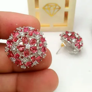 Aamrapali Silver Plated AD Dangler Earrings