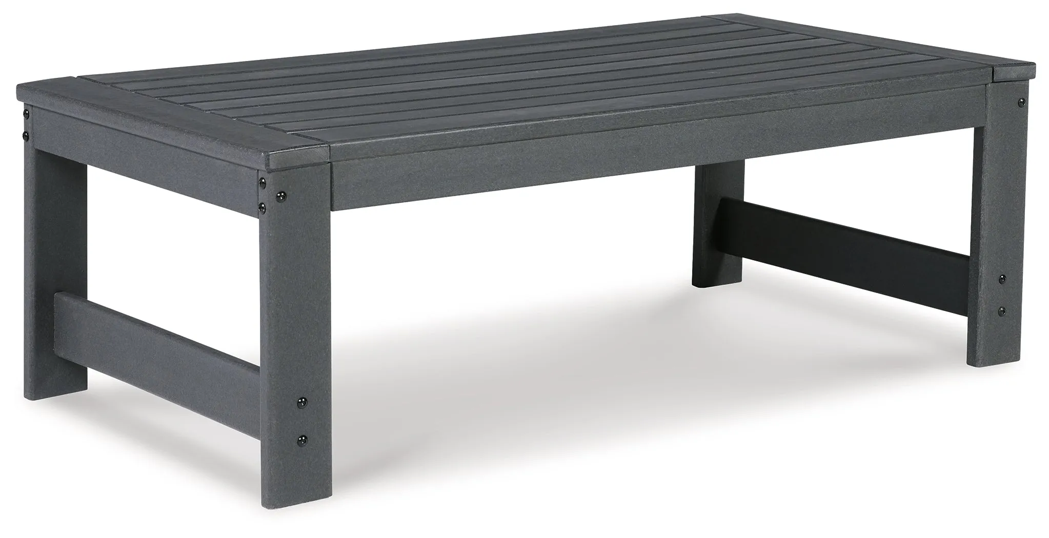 Amora Outdoor Sofa and 2 Chairs with Coffee Table in Charcoal Gray