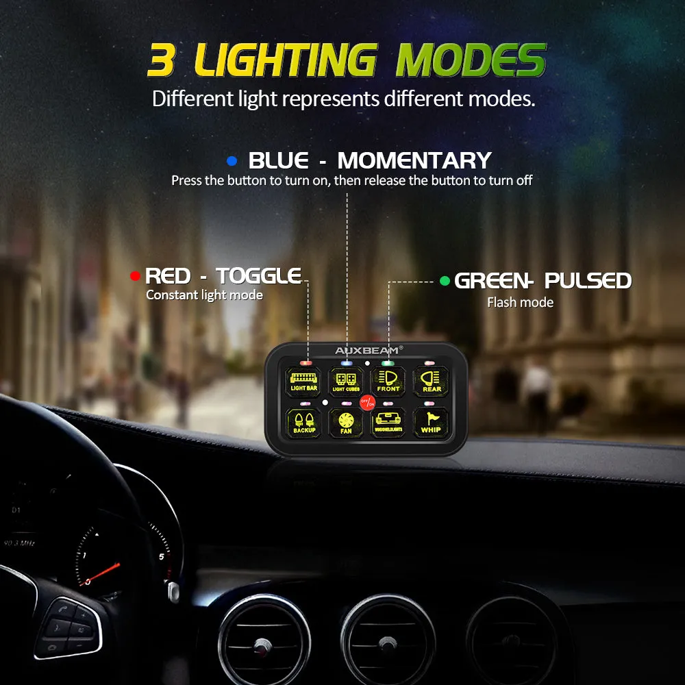 AR-800 RGB Switch Panel with APP 52 Inch 5D-PRO LED Light Bar, Toggle/ Momentary/ Pulsed Mode Supported
