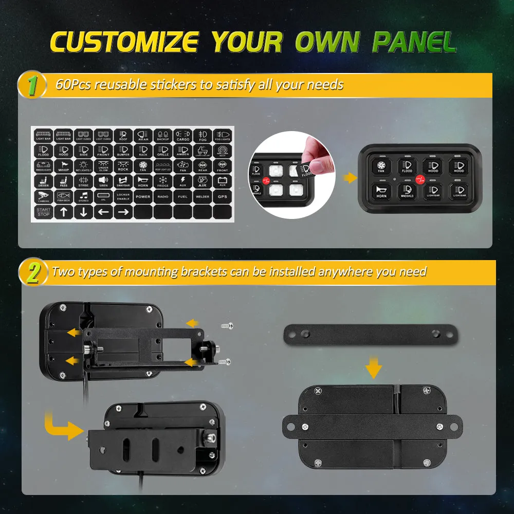 AR-800 RGB Switch Panel with APP 52 Inch 5D-PRO LED Light Bar, Toggle/ Momentary/ Pulsed Mode Supported