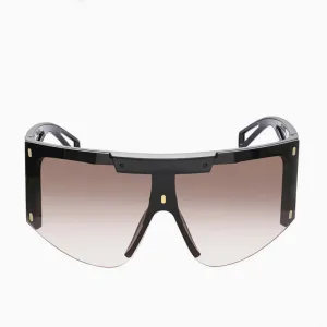 Back To The Future Bold Oversized Aviator Sunglasses - Brown
