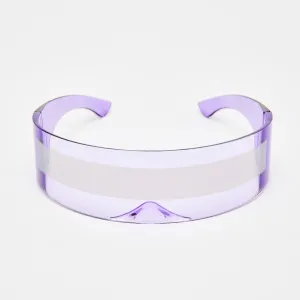 Back To The Future Wrap Around Shield Sunglasses - Purple