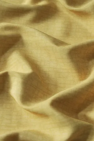 Bright Yellow Texture Pattern Digital Print On French Crepe Fabric