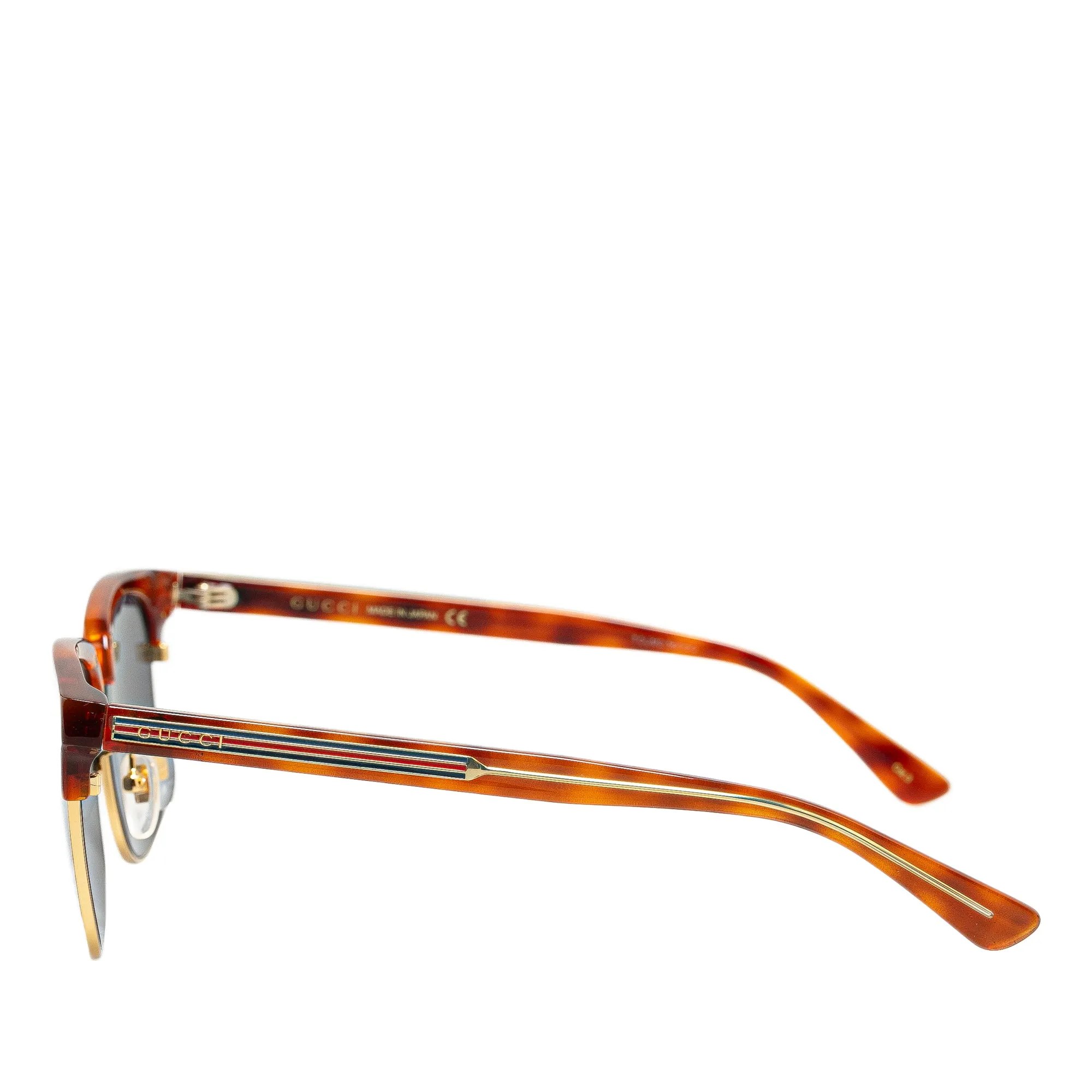 Brown Gucci Havana Gold Frame Sunglasses