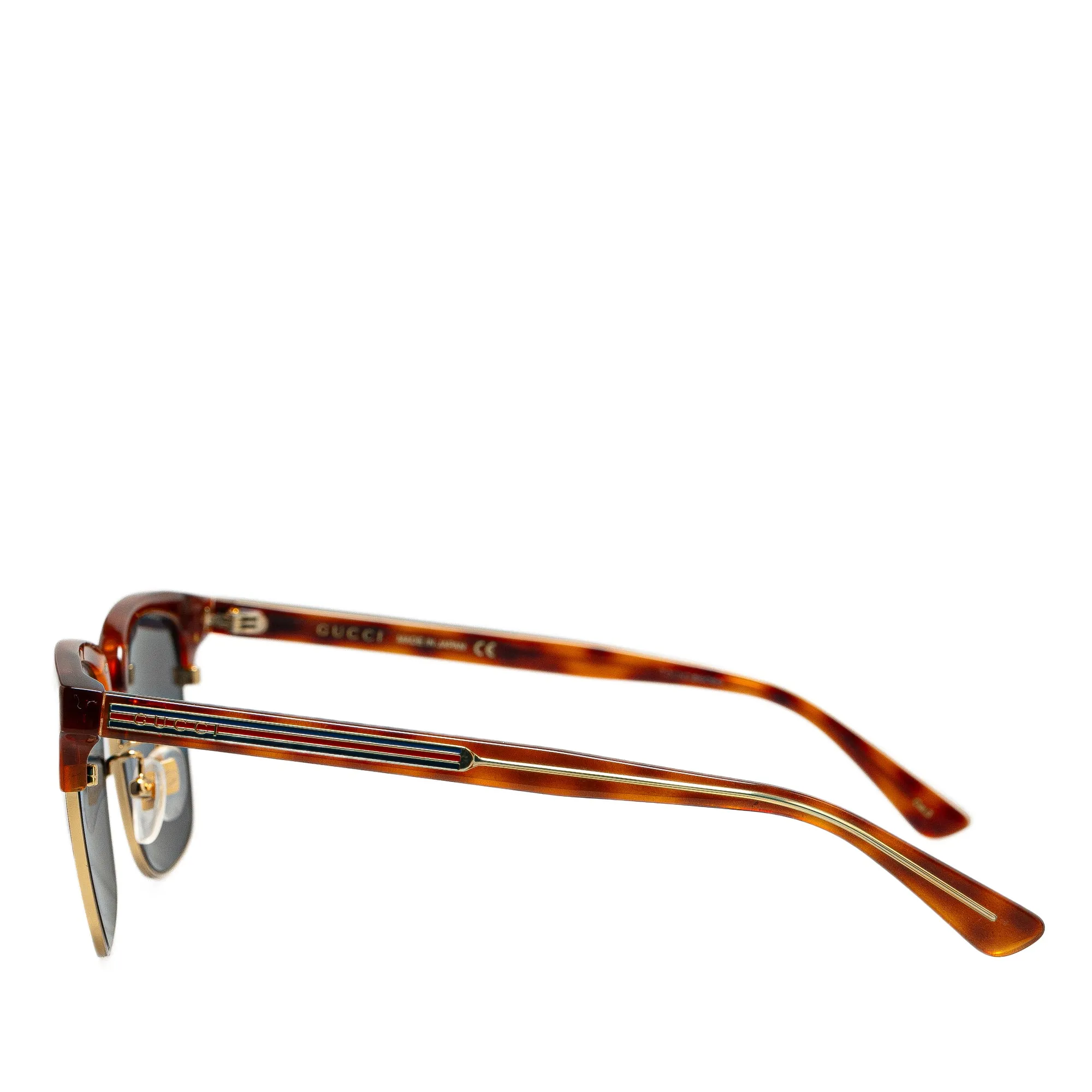 Brown Gucci Web Accent Wayfarer Sunglasses