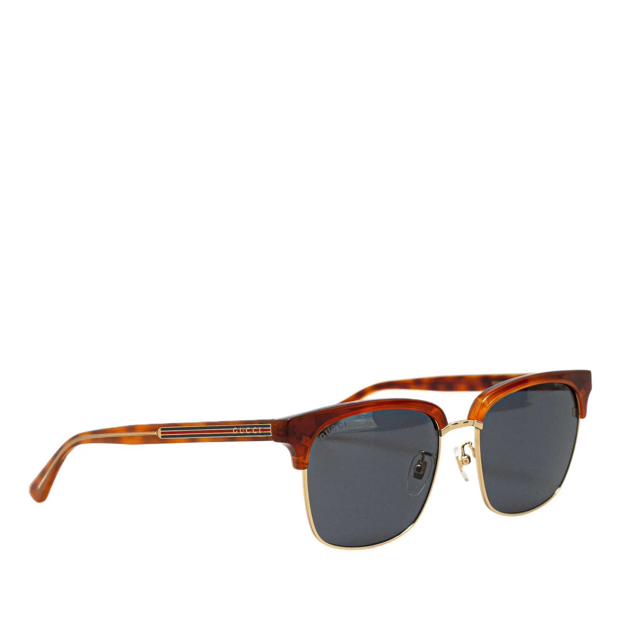 Brown Gucci Web Accent Wayfarer Sunglasses