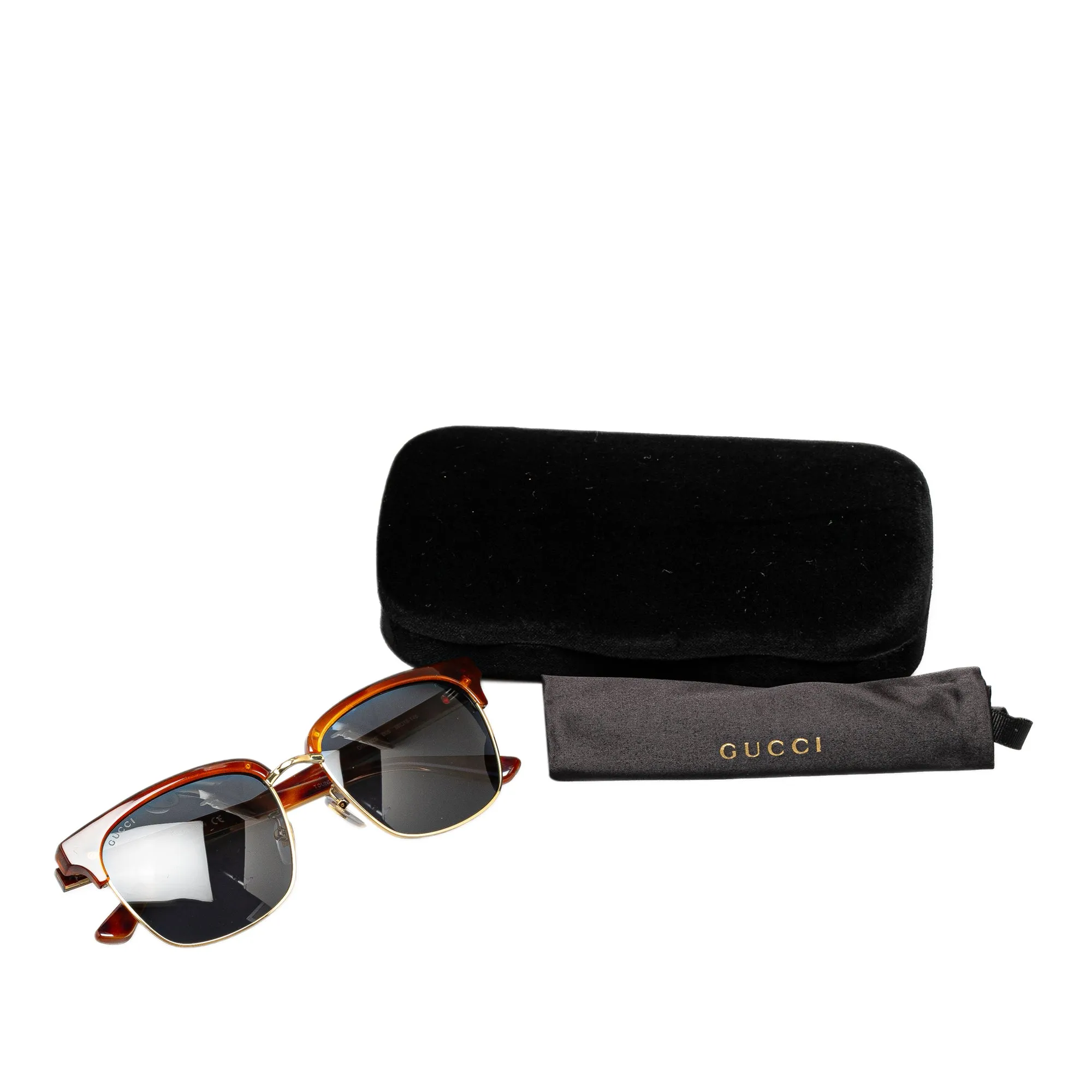 Brown Gucci Web Accent Wayfarer Sunglasses