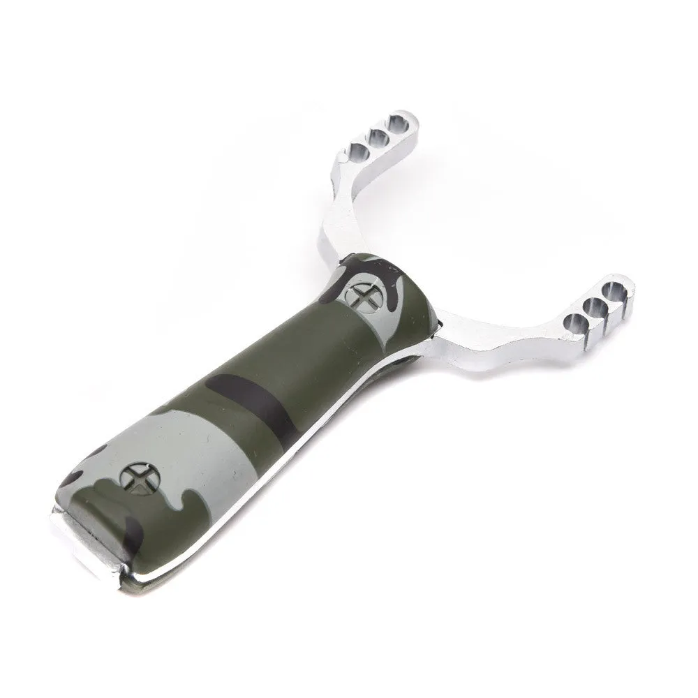Camouflage Bow Catapult Powerful Sling Shot Aluminium Alloy Slingshot Outdoor Hunting Slingshot