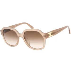 Celine Women's Sunglasses - Gradient Lens Beige Plastic Square Frame | CL40189F 45F