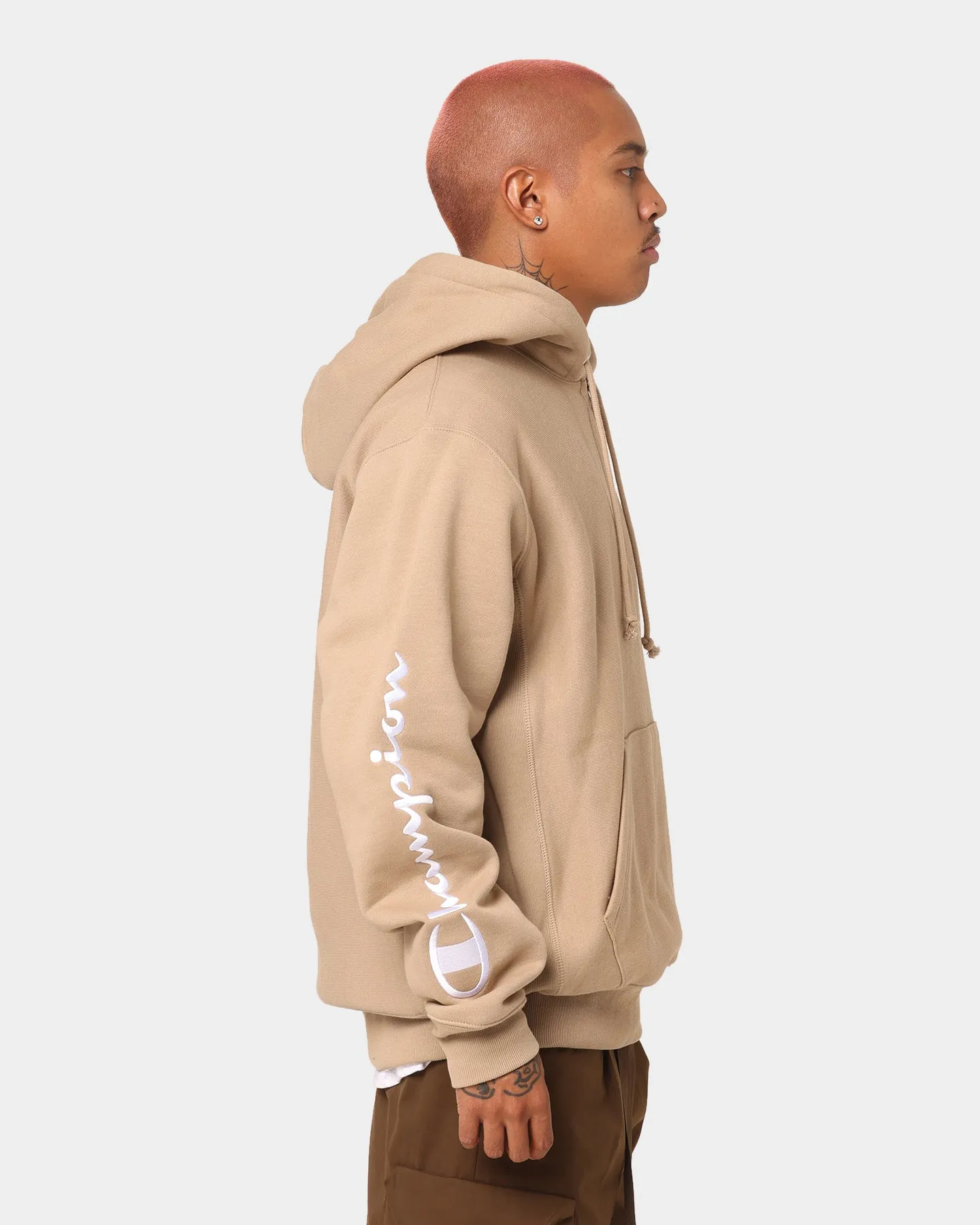 Champion Reverse Weave Quarter Zip Hoodie Country Walnut