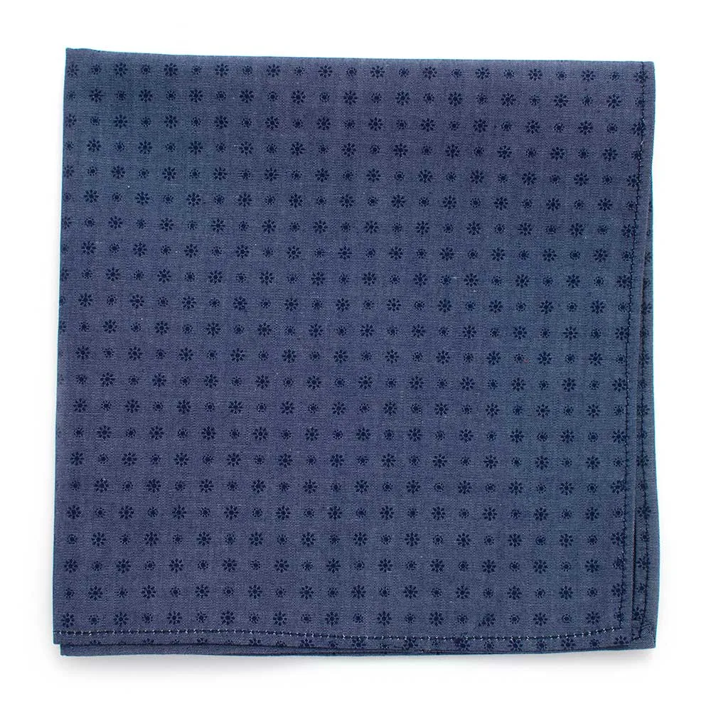 Classic Foulard Square- Navy