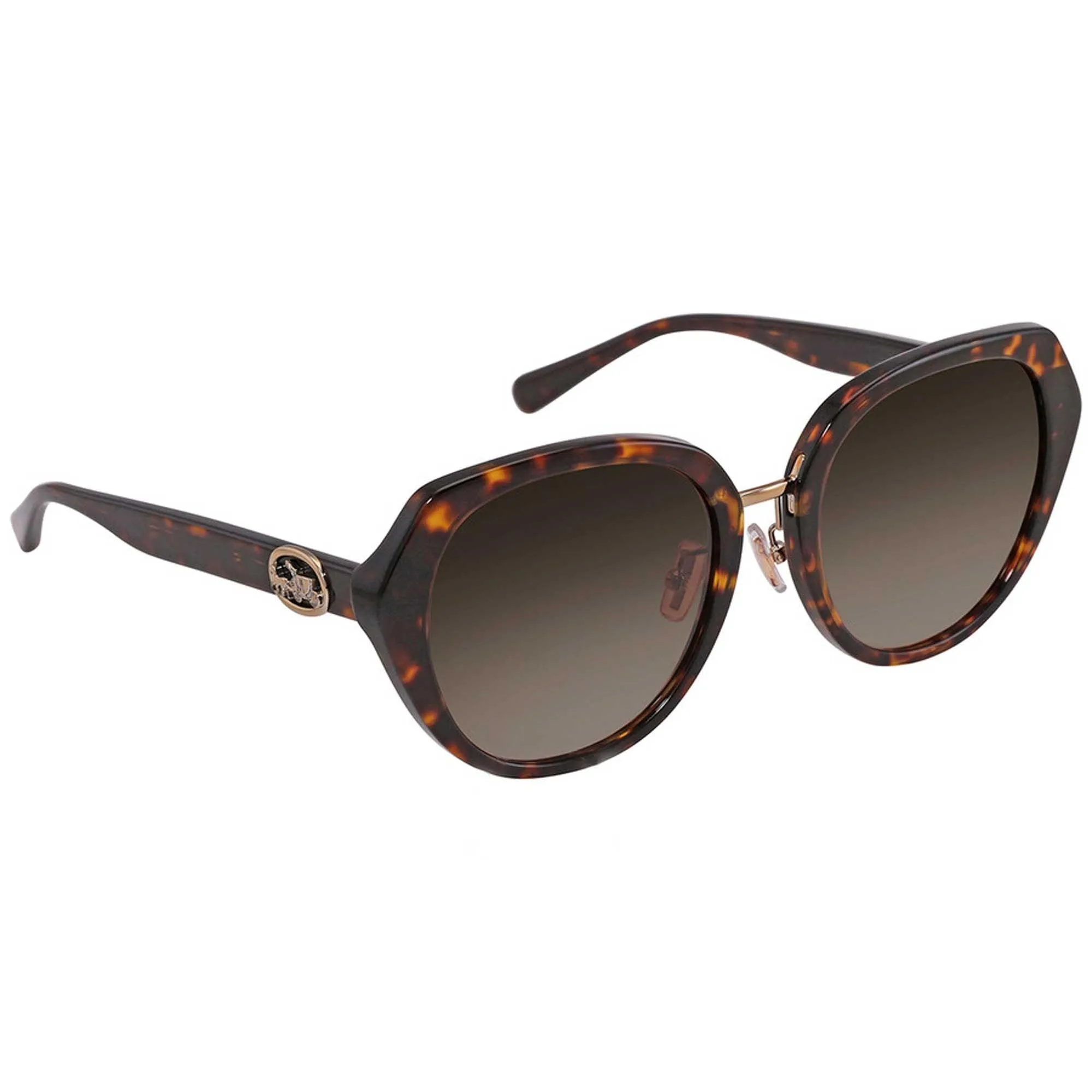 Coach Women's Sunglasses - Adjustable Nose Pads Dark Havana Oval Frame 0HC8331 512013