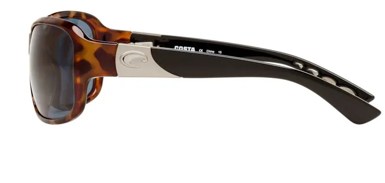 Costa Del Mar Womens Inlet Retro Tortoise Frame - Gray 580 Plastic Lens - Polarized Sunglasses