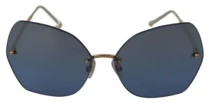 Dolce & Gabbana Elegant Gold-Blue Gradient Sunglasses