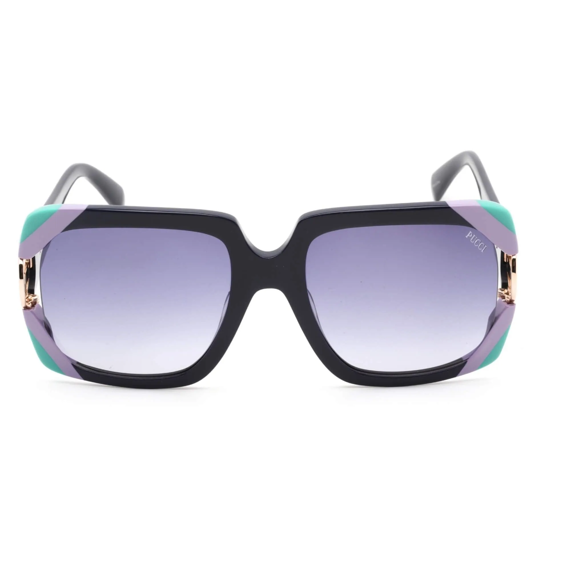 Emilio Pucci Women's Sunglasses - Shiny Navy Blue Rectangular Shaped | EP0159 92W