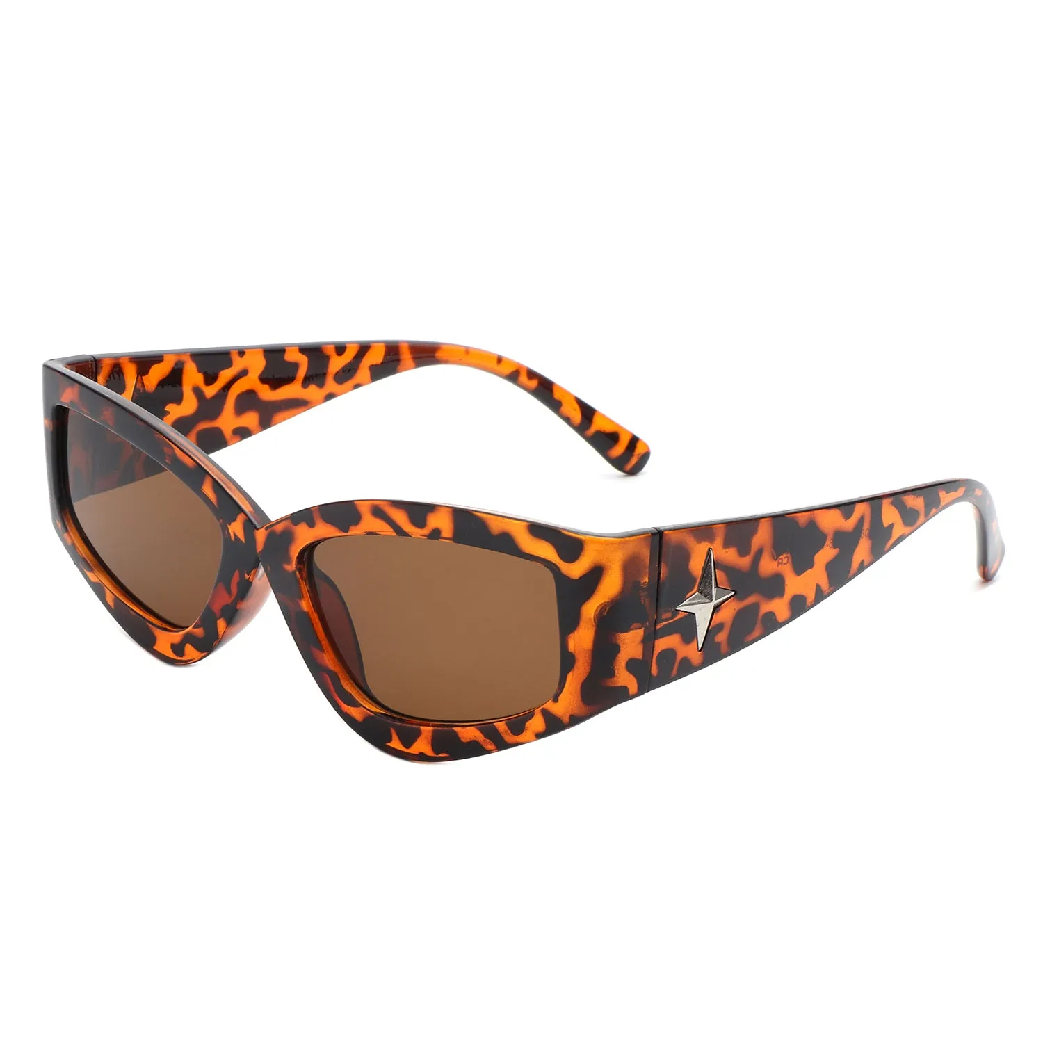 Eonix - Rectangle Geometric Tinted Chunky Square Sunglasses