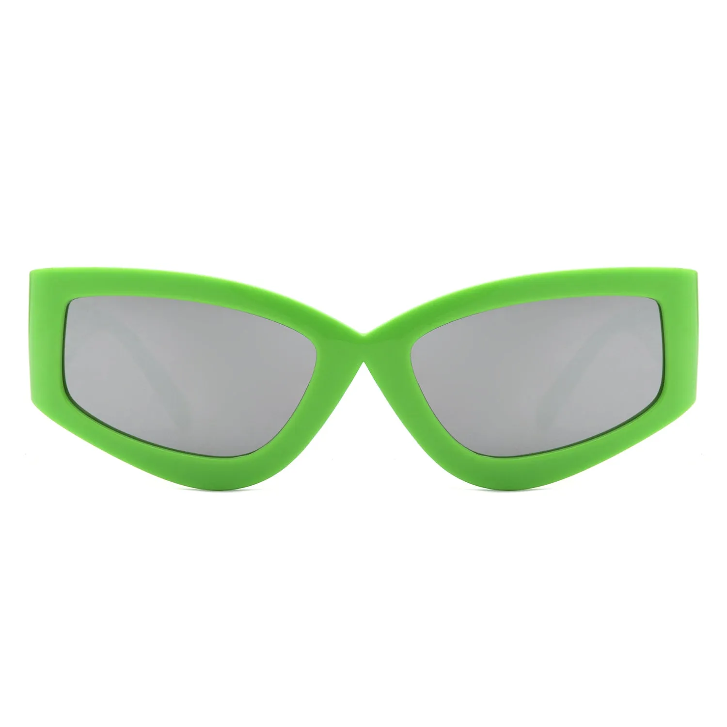 Eonix - Rectangle Geometric Tinted Chunky Square Sunglasses