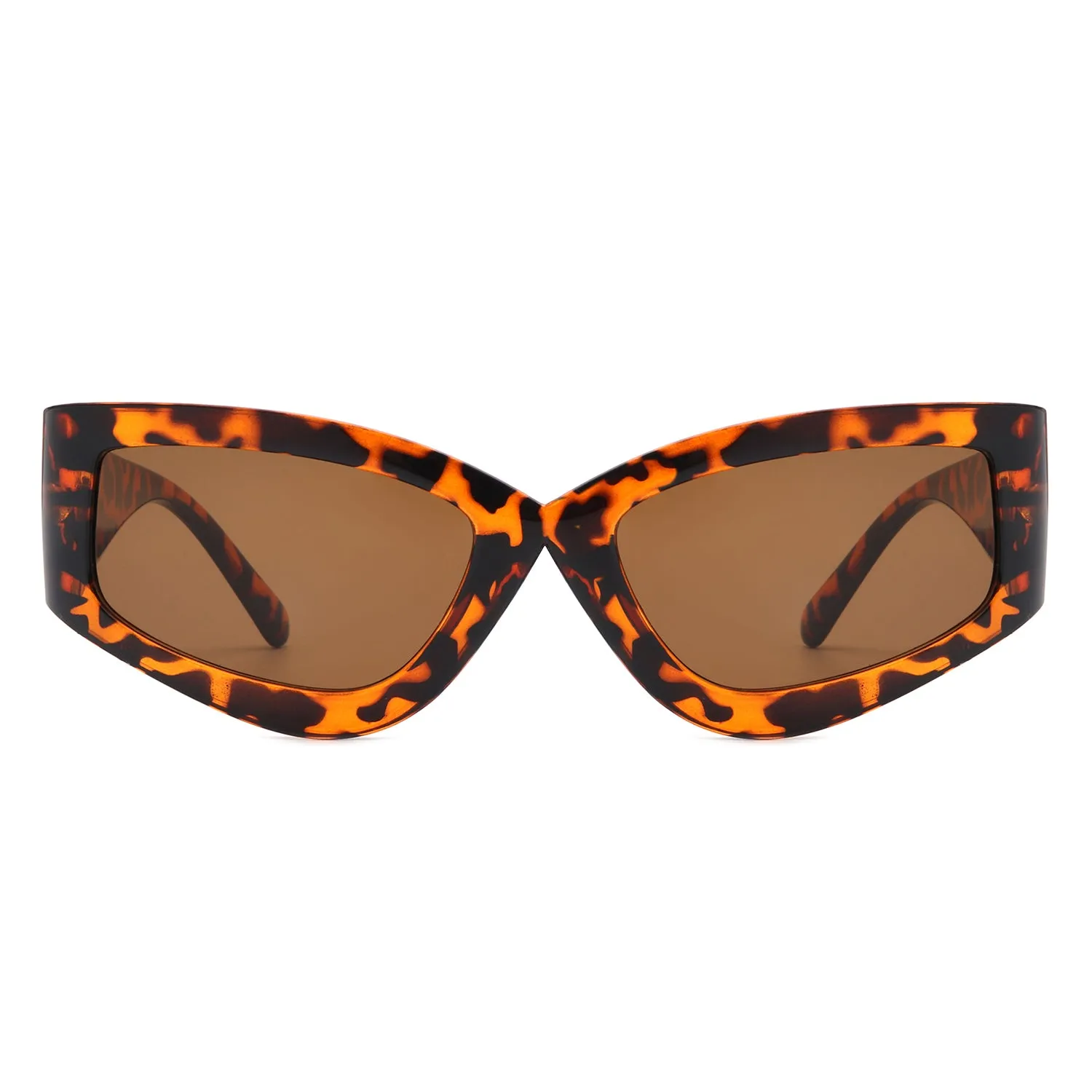 Eonix - Rectangle Geometric Tinted Chunky Square Sunglasses
