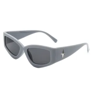 Eonix - Rectangle Geometric Tinted Chunky Square Sunglasses
