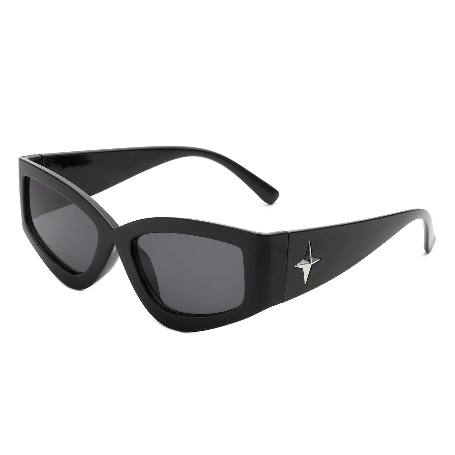 Eonix - Rectangle Geometric Tinted Chunky Square Sunglasses