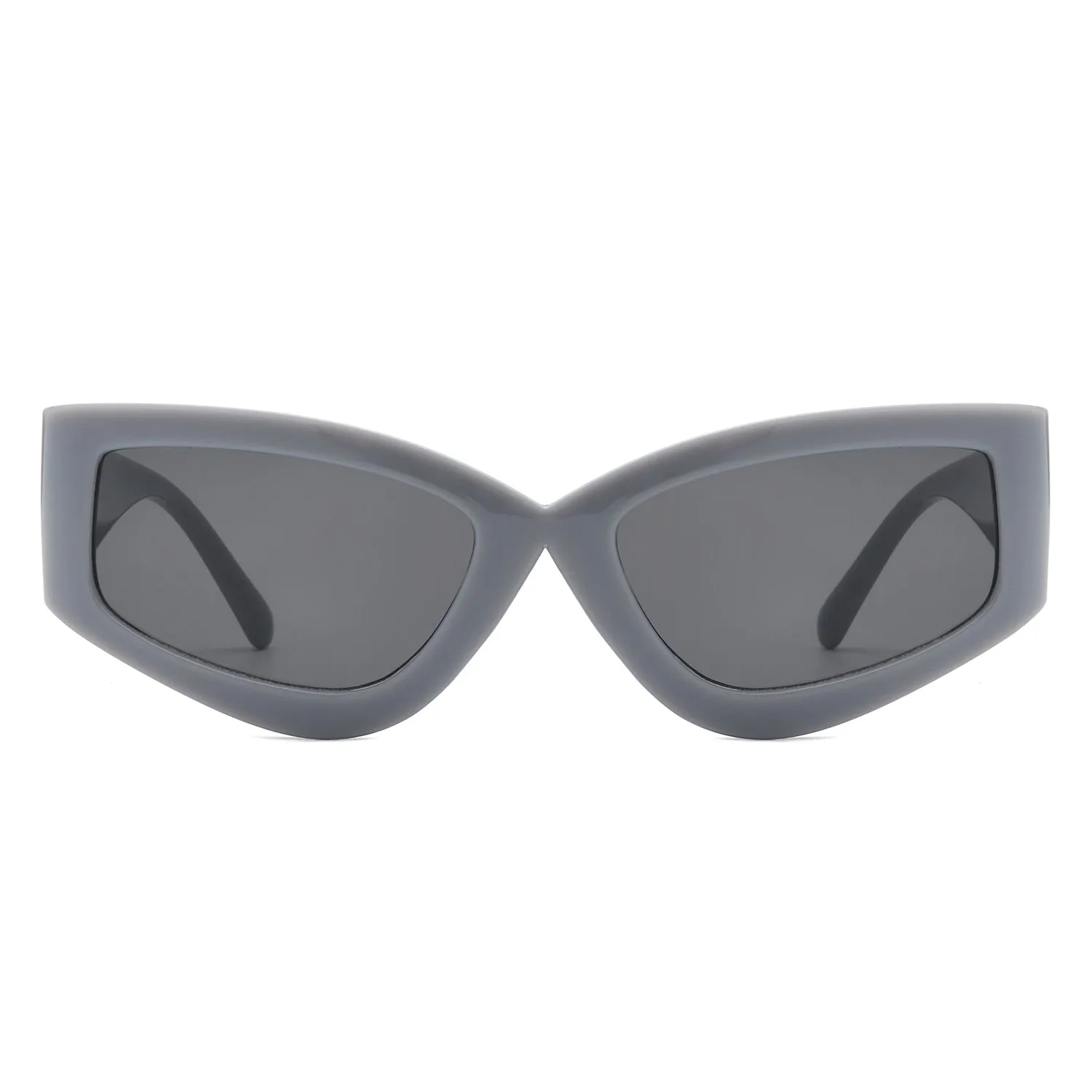 Eonix - Rectangle Geometric Tinted Chunky Square Sunglasses