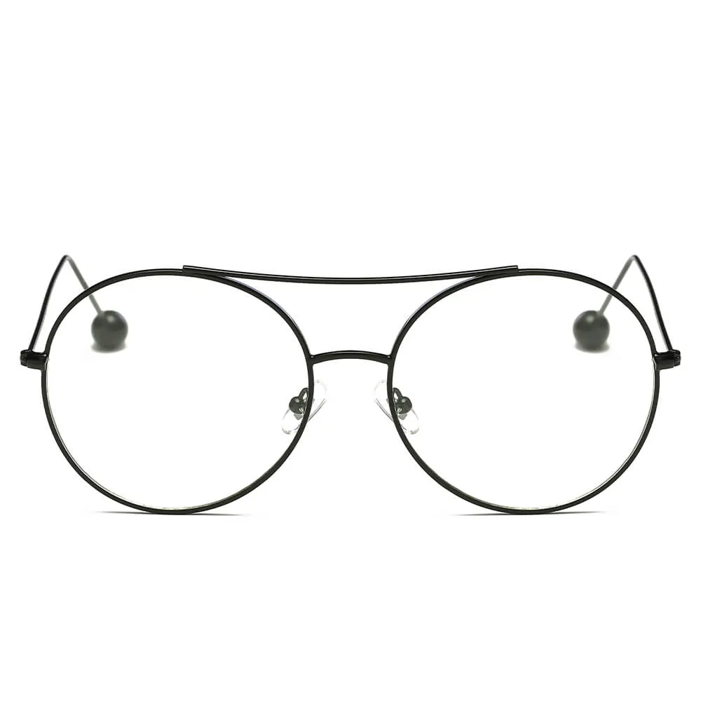 EUREKA | Unisex Round Tinted Lens Aviator Clear Glasses Balled Sunglasses