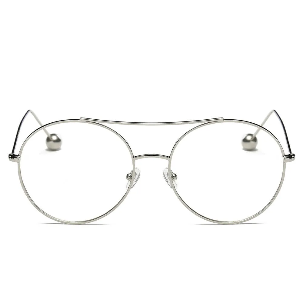 EUREKA | Unisex Round Tinted Lens Aviator Clear Glasses Balled Sunglasses