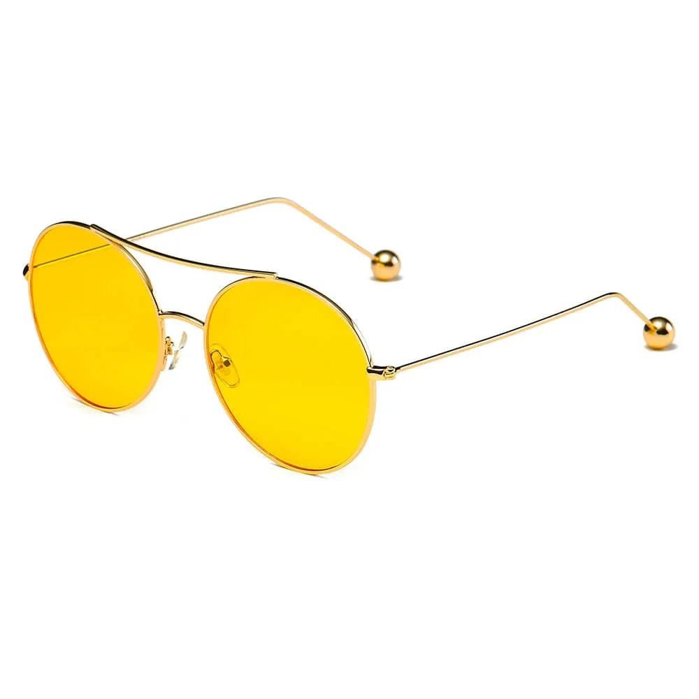 EUREKA | Unisex Round Tinted Lens Aviator Clear Glasses Balled Sunglasses