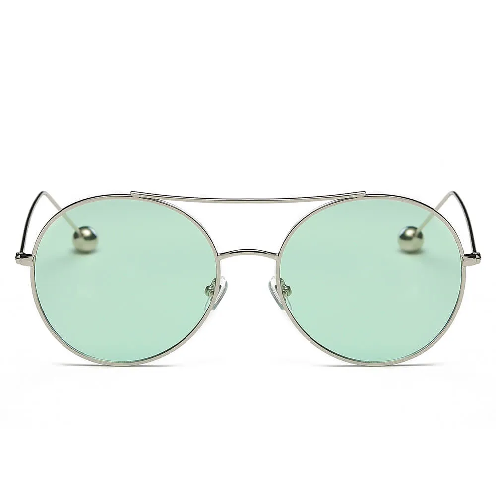 EUREKA | Unisex Round Tinted Lens Aviator Clear Glasses Balled Sunglasses