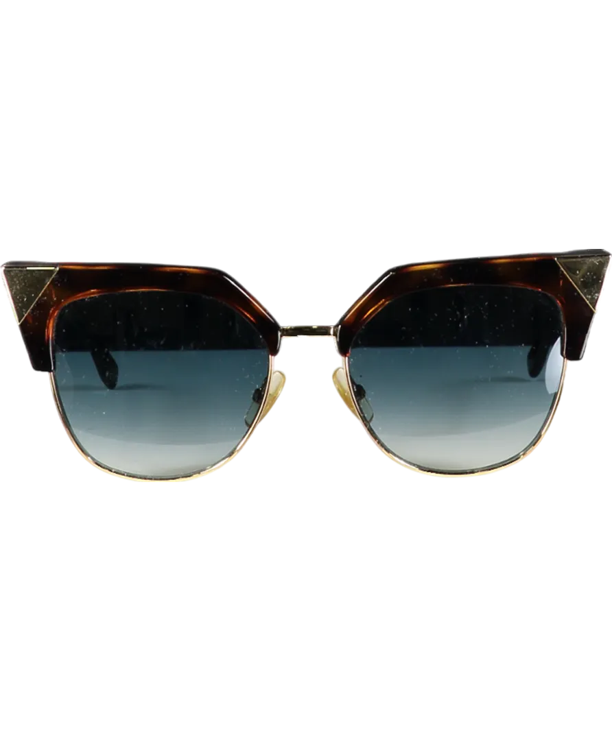 Fendi Brown Iridia Sunglasses - Ff 0149/s Cat Eye Havana Gold Tortoise Gradient Lens In Case One Size