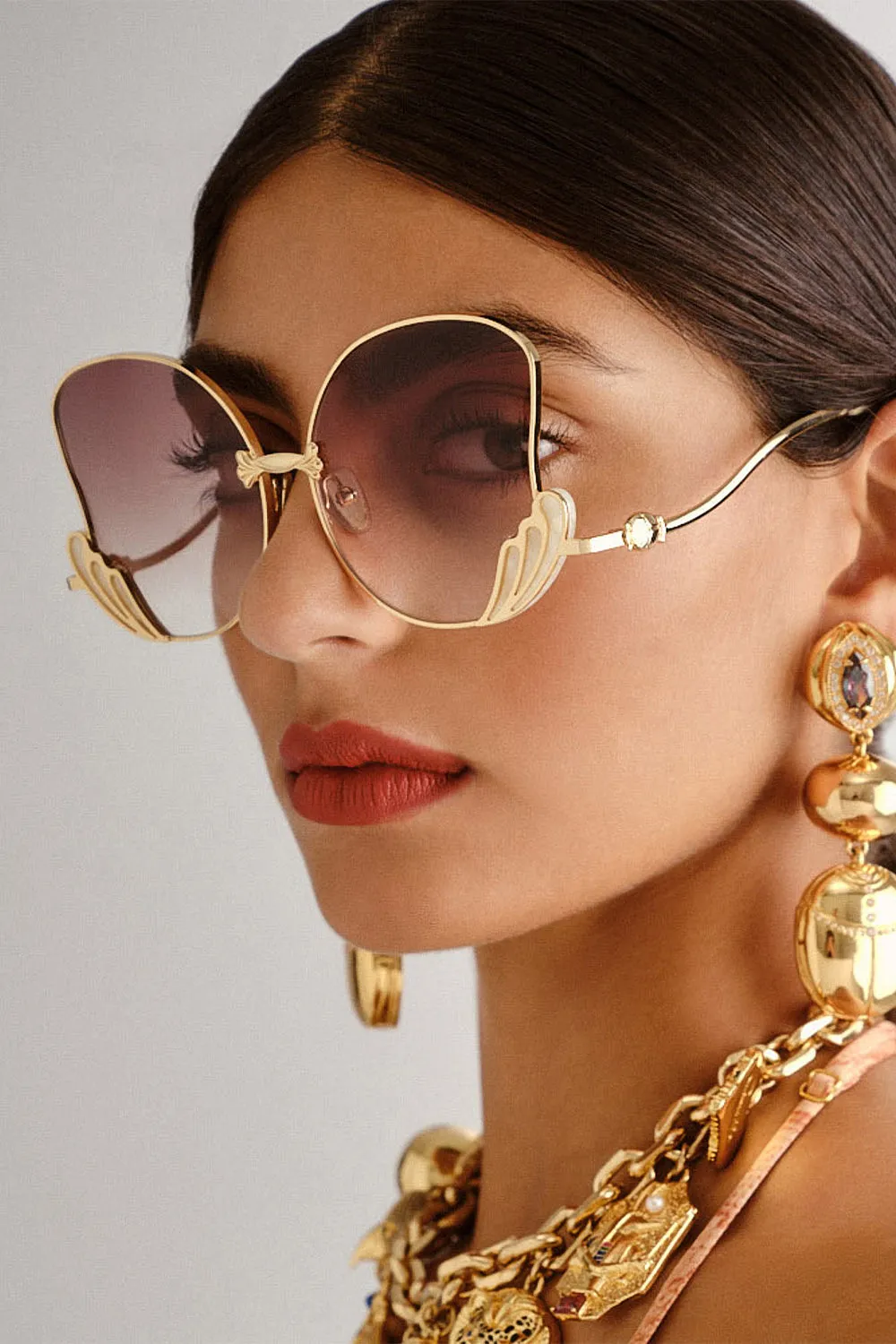 GODDESS ENERGY SUNGLASSES IVORY MARBLE