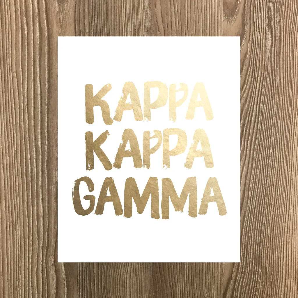 Gold Foil Sorority Art Prints