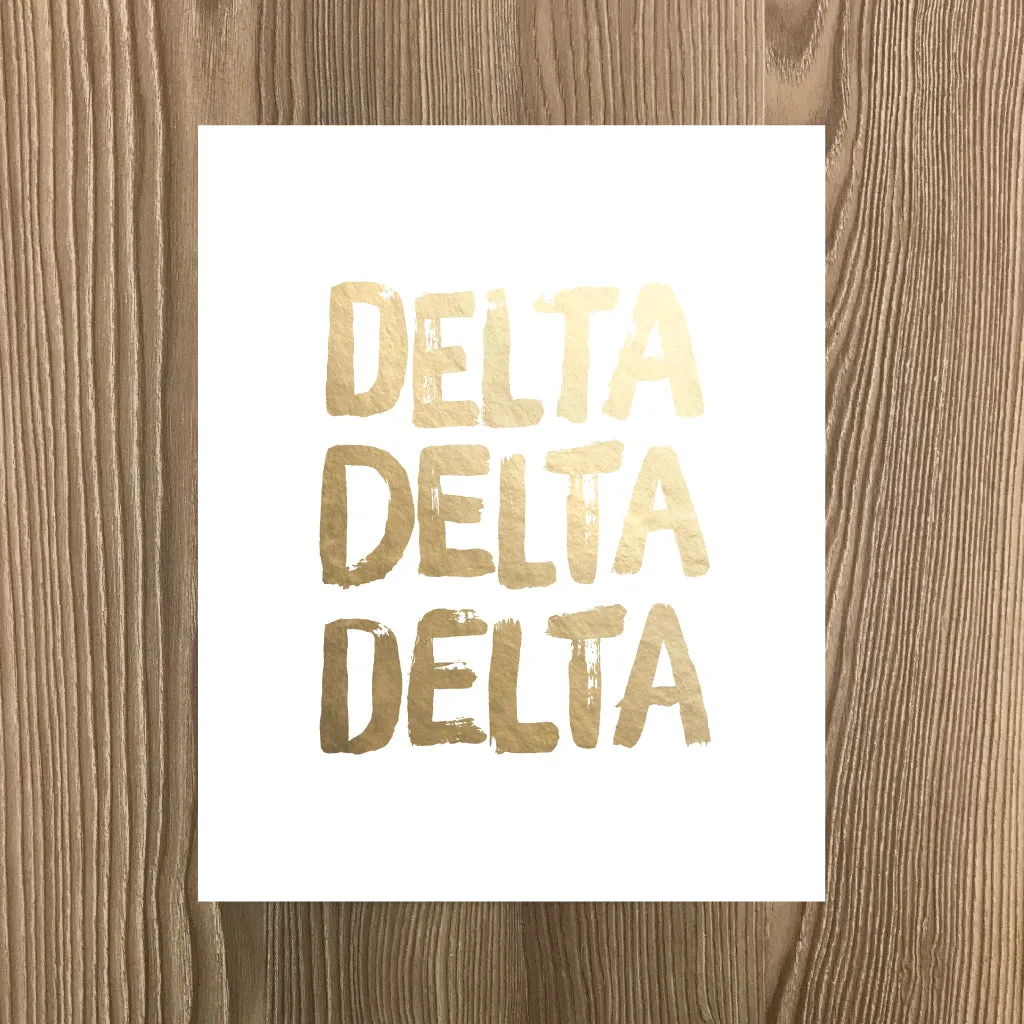 Gold Foil Sorority Art Prints