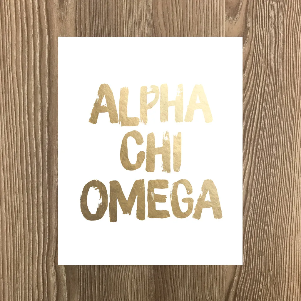 Gold Foil Sorority Art Prints