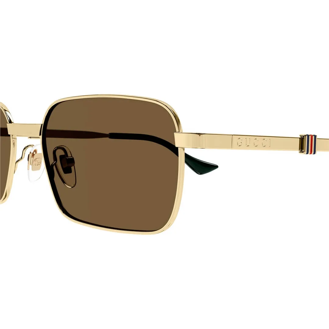 Gucci GG1495S 002 Men’s Sunglasses - Gold Frame, Brown Lenses