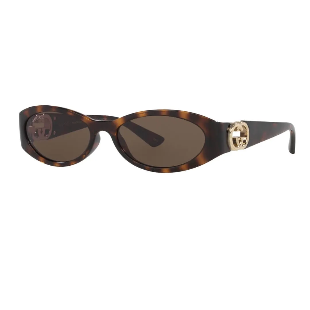 Gucci GG1660S 002 Women’s Sunglasses - Havana Frame, Brown Lenses