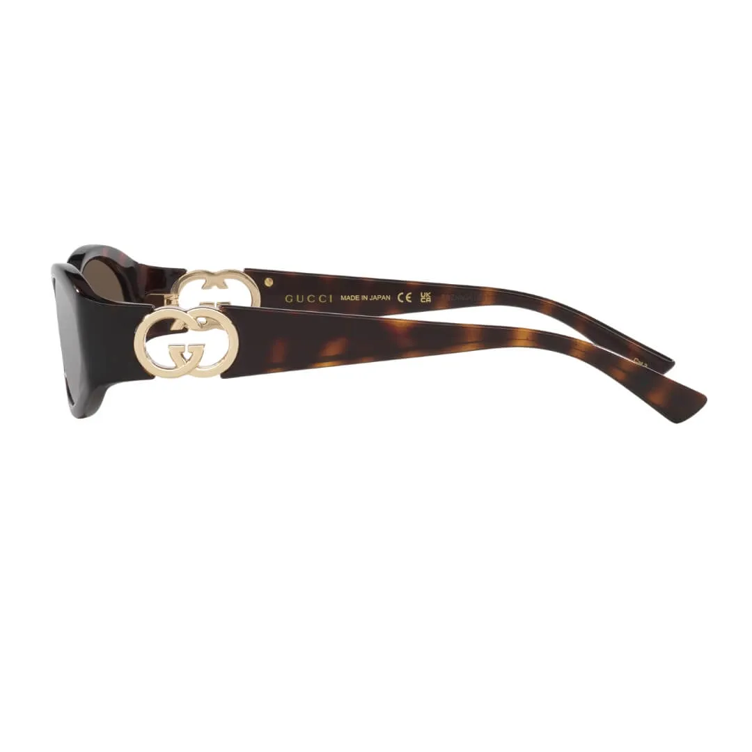 Gucci GG1660S 002 Women’s Sunglasses - Havana Frame, Brown Lenses