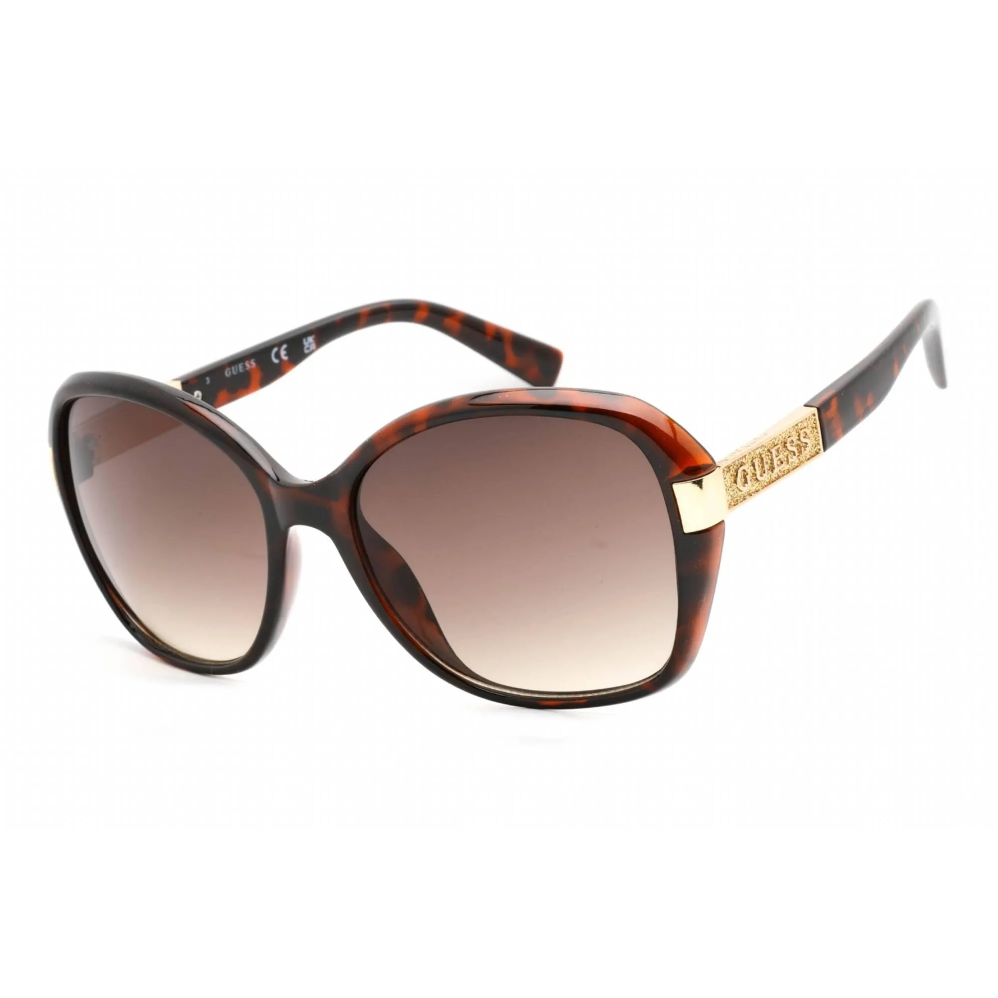 Guess Factory Women's Sunglasses - Dark Havana Frame Gradient Brown Lens | GF0371 52F