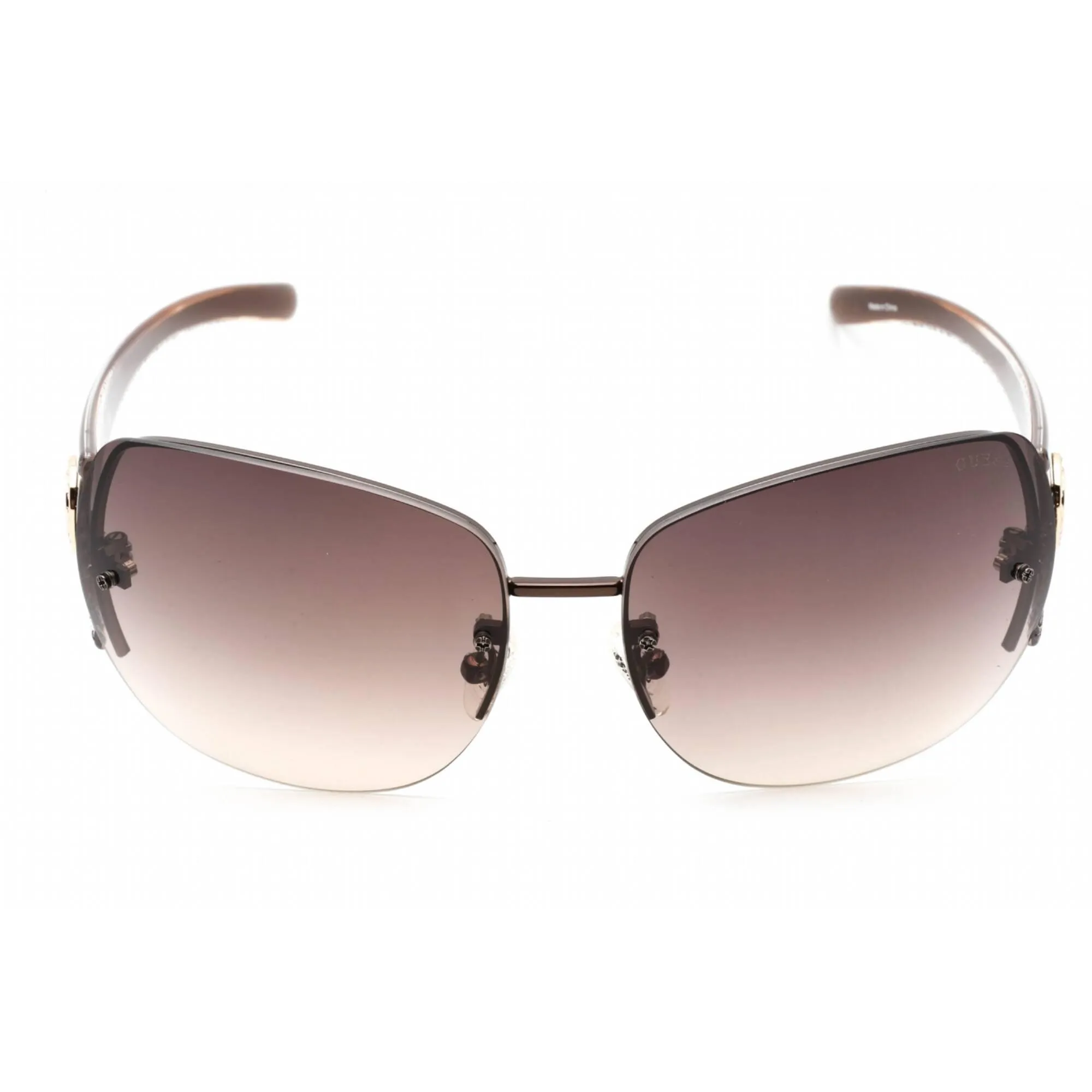 Guess Factory Women's Sunglasses - Shiny Dark Brown Plastic Rectangular | GF6187 48F