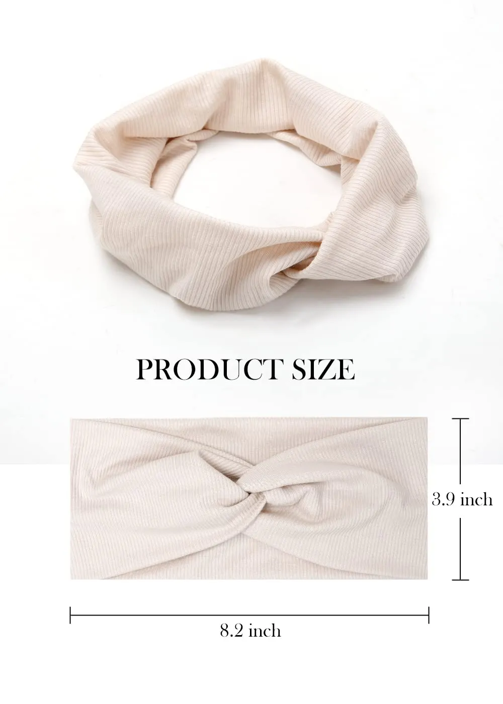 Huachi Boho Knotted Headbands - Wide Non-Slip Turban Hair Accessories for Women in Solid Colors