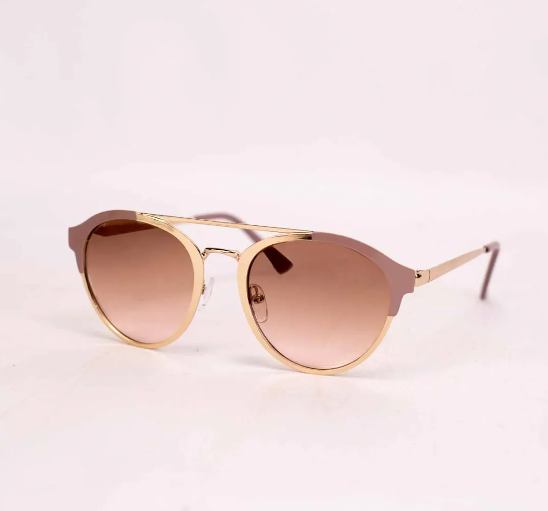 Jordan Sunglasses: Gold & Brown Frames