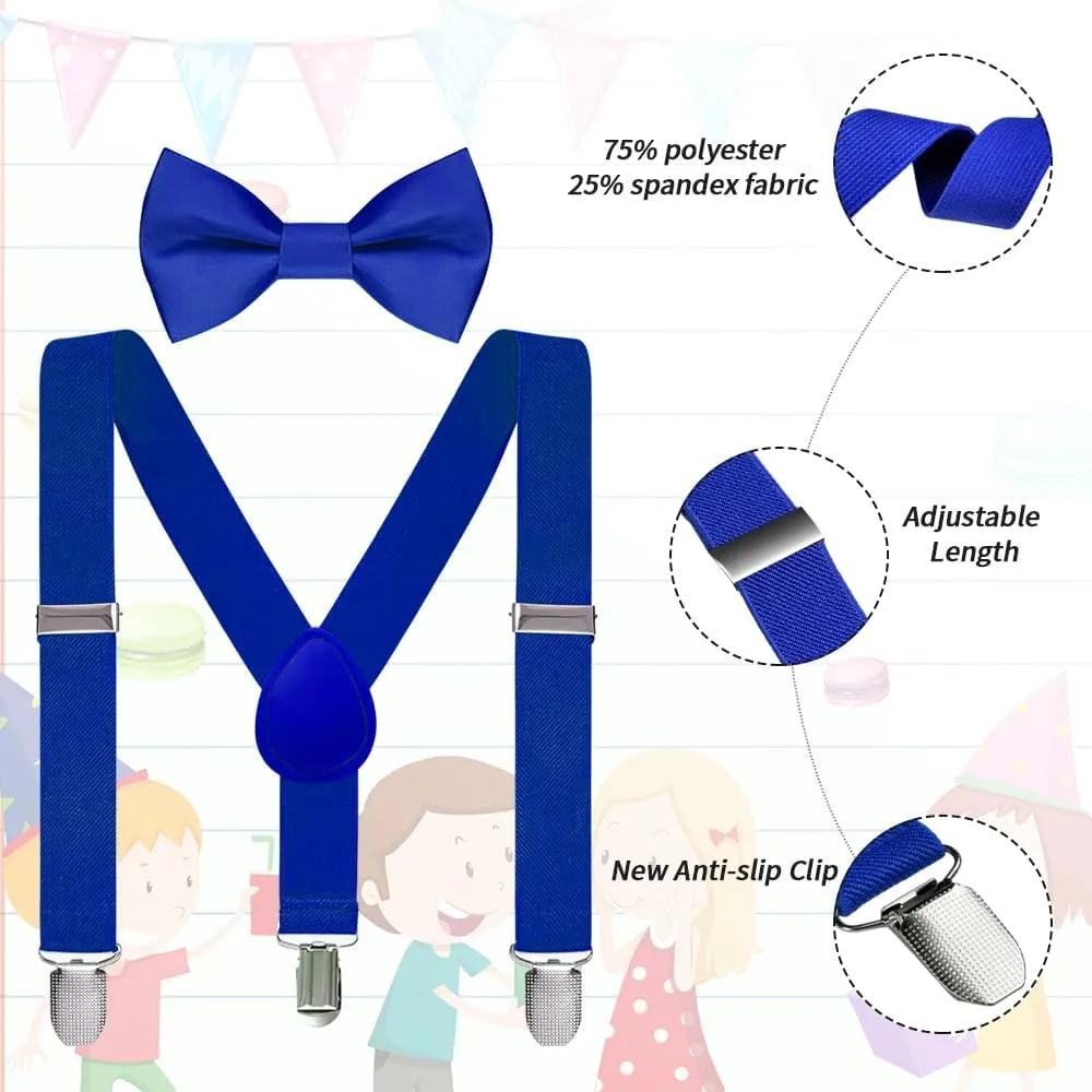 Kids Suspenders & Bowtie Set for Boys Girls 6M-6Y | Birthday Wedding Formal Accessories