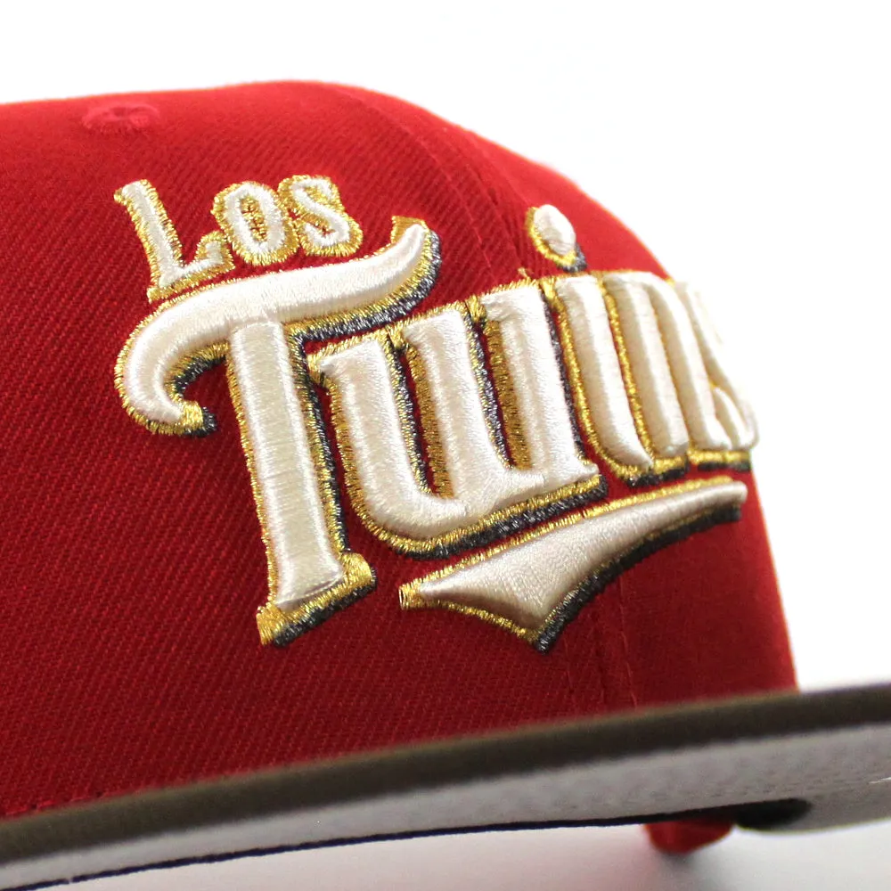 Los Twins Minnesota Twins Bomba Squad New Era 59Fifty Fitted Hat (Scarlet Red Walnut and Gray Under Brim)