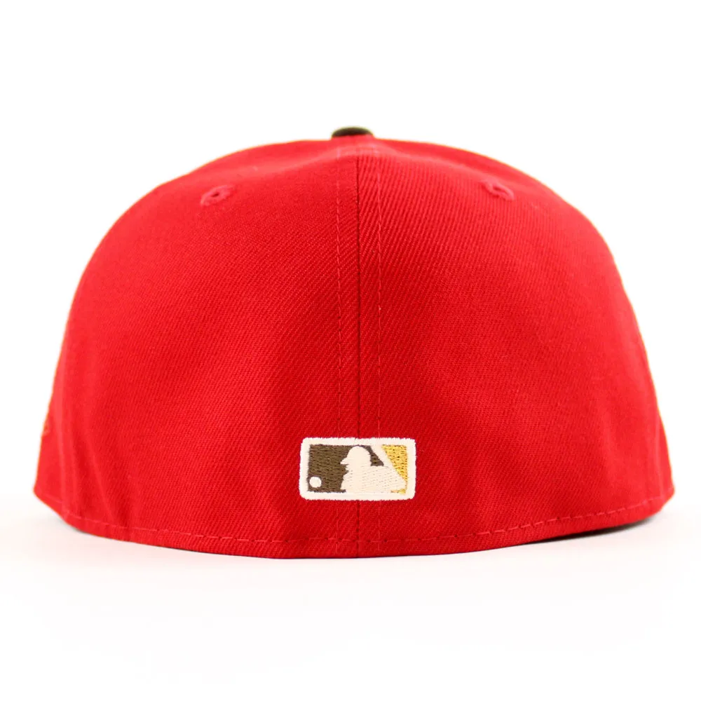 Los Twins Minnesota Twins Bomba Squad New Era 59Fifty Fitted Hat (Scarlet Red Walnut and Gray Under Brim)