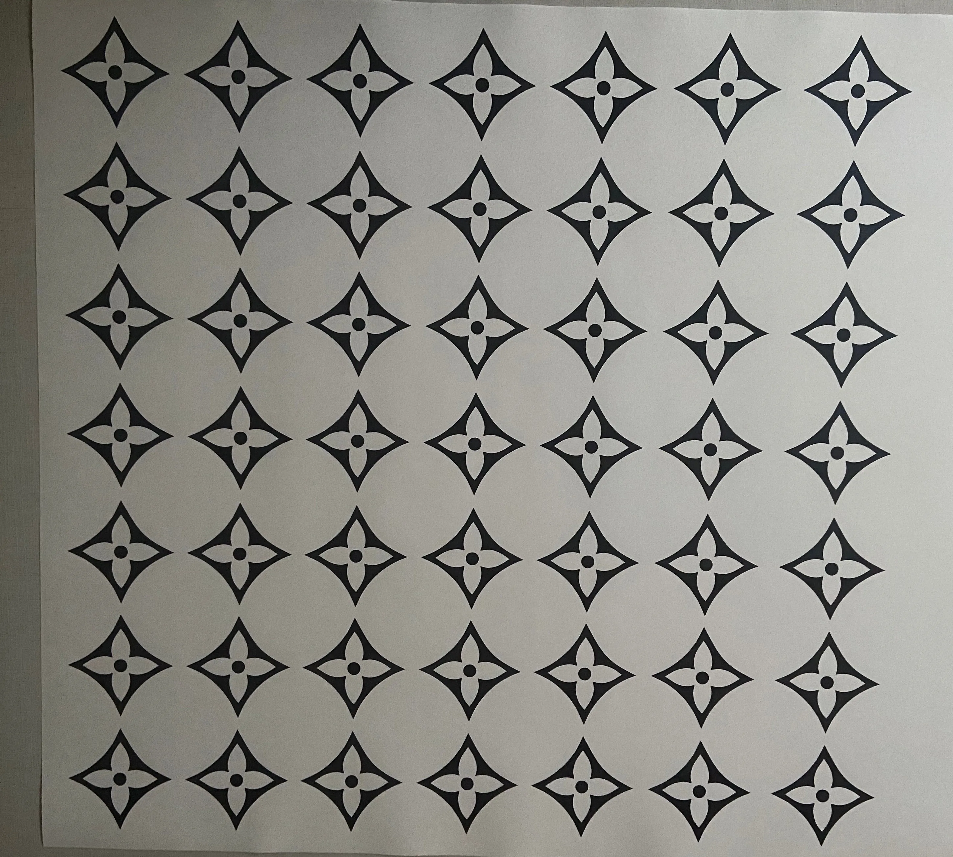 Louis Vuitton Logo Pattern Wall Decal Home Decor Bedroom Room Vinyl Sticker Art Quote Designer Brand Luxury Girls Cute Expensive LV