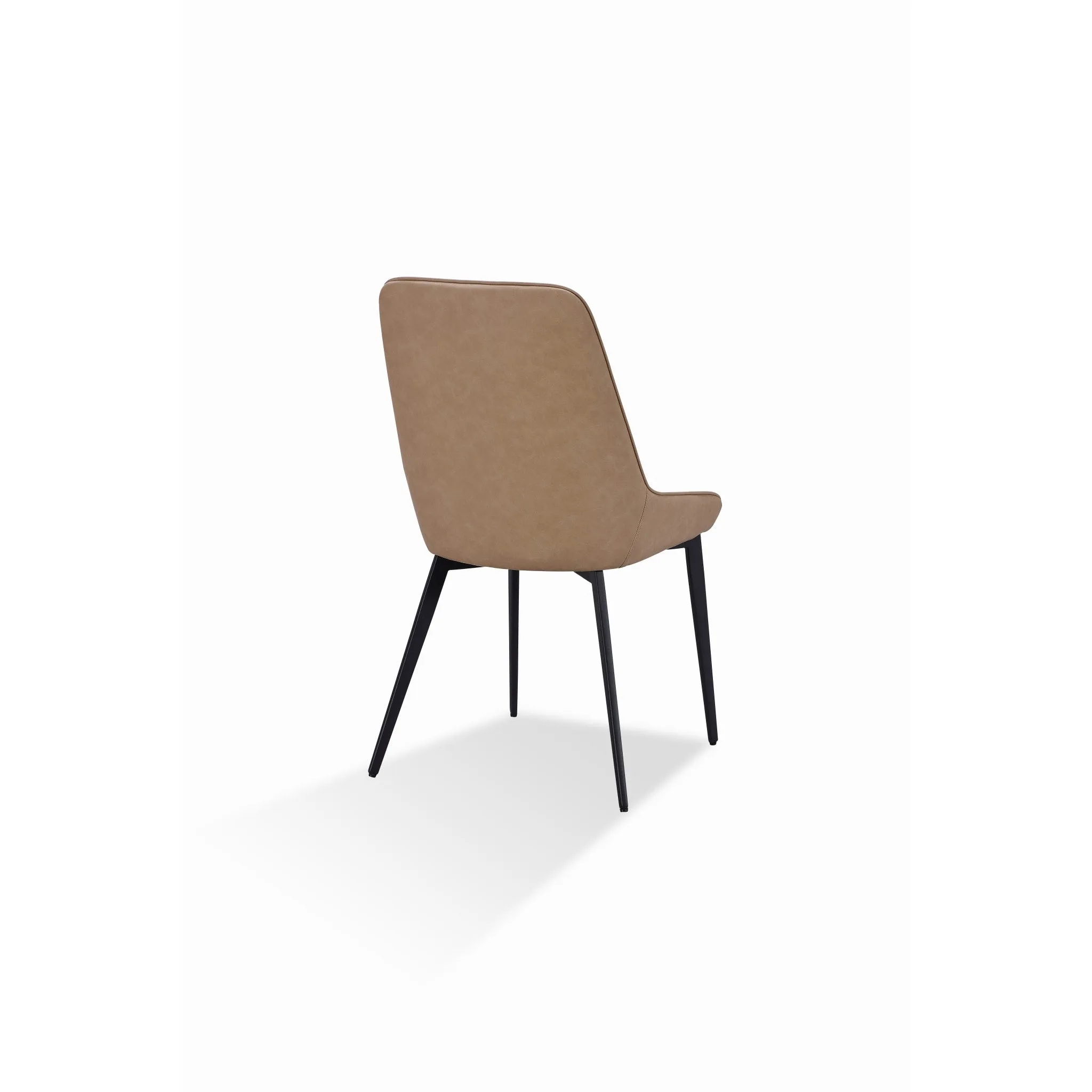 Lucia Metal Leg Upholstered Dining Chair in Honey Synthetic Leather