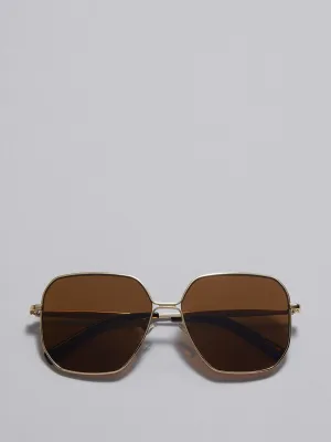 Oversized metal-frame sunglasses