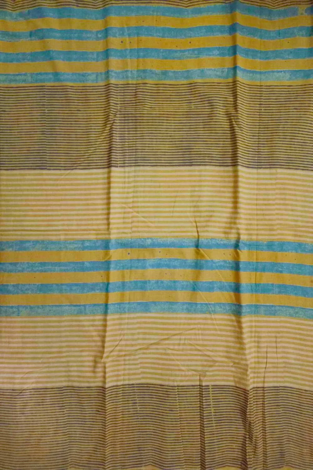 Patterned on Yellow Ajrak Cotton Fabric - 1.6m