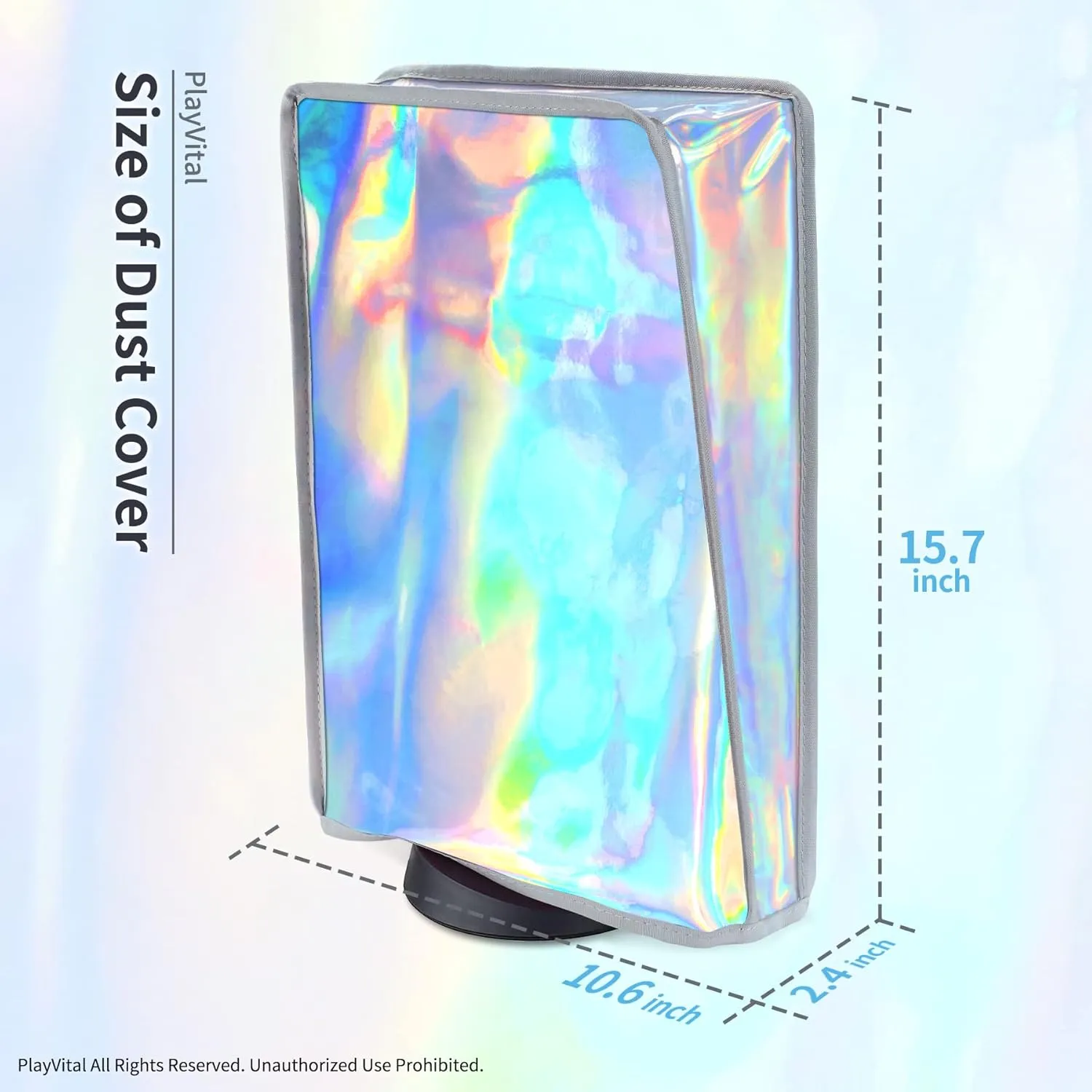 PlayVital Gradient Dust Cover for ps5, Anti Scratch Waterproof Cover Sleeve for ps5 Console Digital Edition & Disc Edition - Aurora Silver